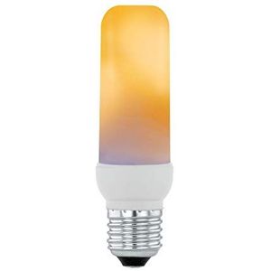 EGLO Ledlamp, E27, vlameffect, 3 W, 90 lumen, warm wit, 1600 K, T40 lamp, Ø 4 cm