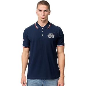 Lonsdale Polo Moyne pour homme, Bleu marine/rouge/blanc, XXL