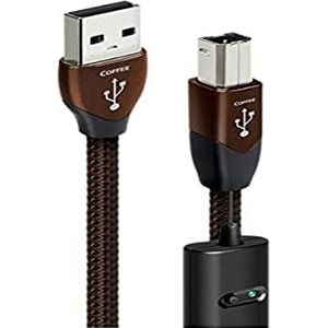 AudioQuest USB A-B kabel, 1,5 m, Coffee USB A naar USB B 2.0, stekker/stekker, zwart