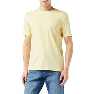 Champion American Classics Groot logo S/S T-shirt voor heren (1 stuk), Giallo Pastello