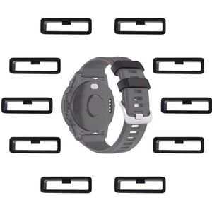 MTHGH 10 stuks 20 mm horlogebandlusjes voor Garmin Fenix 7S/6S/5S/Forerunner 55/45/45S/245/Instinct 2S, bevestigingsringen van zachte siliconen, 20 mm