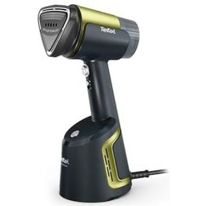 Tefal Aero Steam DT9810F0 kledingstomer, keramische zool, stoomvermogen 20 g/min, stoomstoot 90 g/min, afneembaar waterreservoir 100 ml, geluidsniveau 84 dB(A), 3 modi, 1400 W, blauw/groen
