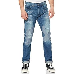 G-STAR RAW Straight Tapered Restored Herenjeans 3301, blauw (Medium Aged Taupe Restored 9436-9957)