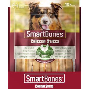 SmartBones Kippensticks – 10 kauwsticks zonder dierenhuid voor volwassen honden van alle maten – zeer laag vetgehalte – verrijkt met vitaminen en mineralen