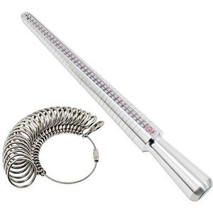 KEESIN Set van 26 ringmaatringen, ringmaatgereedschap, ringmaatgids voor het meten van de ringmaat, maat A tot Z
