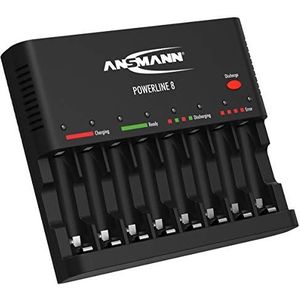 Ansmann Powerline 8 Batterijlader voor binnengebruik Zwart