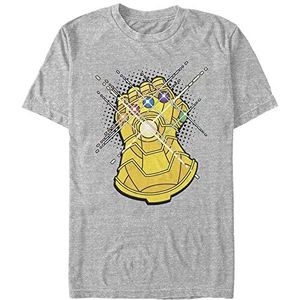 Marvel Avengers Classic Gold Gauntlet Organic T-shirt à manches courtes Gris mélangé Taille M, Gris mélangé., M