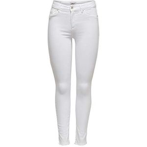 Only NOS Onlblush Mid SK Ank Raw Rea0730noos Skinny Jeans, Wit, W34/L34 (fabrieksmaat: X-Small) dames, wit (wit), maat XS