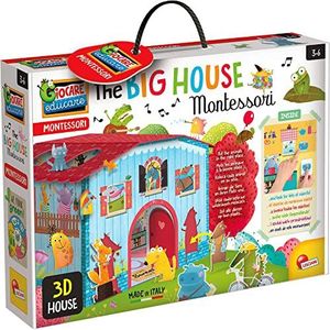 Lisciani - Montessori educatief spel – 3D-huis om in elkaar te zetten – 24 dieren om in te bouwen – 18 kaarten zoeken en vinden – voor kinderen van 3 tot 6 jaar