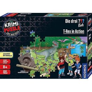 Krimi Puzzel: De drie ??? Kids 200 stukjes - T-Rex in Action (drie vraagtekens)