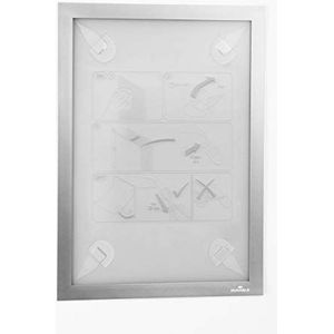 Durable Duraframe Wallpaper 484323 Displayframe met afneembare kleeflussen, voor delicate of niet-gladde oppervlakken, A4, zilverkleurig