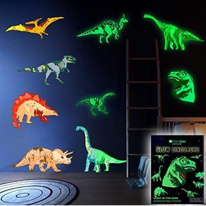 LIDERSTAR Dinosaurus Muurstickers voor Jongens Meisjeskamer, Glanzende Stickers In Het Donker Groot Verwijderbaar Decor Voor Slaapkamer, Woonkamer, Klaslokaal-Kunst Cool