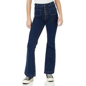 Joe Browns Essentials uitlopende jeans met knopen aan de voorkant, vintage, damesjeans (1 stuk), Indigo