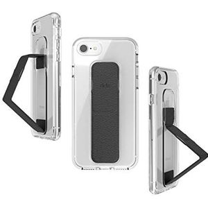 CLCKR Compatibel met iPhone 6/6S/7/8 Case met handvat en standfunctie - helder/zwart