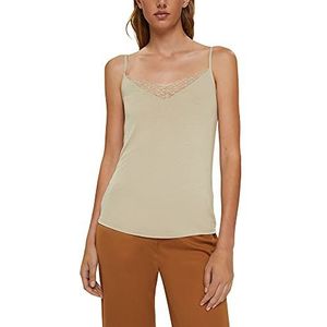 ESPRIT Collection Jersey top met Lenzing™ ECOVERO™ kant, Dusty Groen