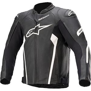 Alpinestars Faster V2 Leren herenjas, zwart/wit, Zwart/Wit