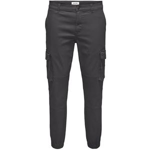 ONLY & SONS Onscarter Life Cuff 0013 Noos cargobroek voor heren, Grijs gestreept