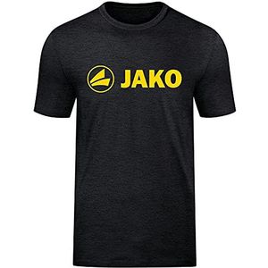 JAKO Uniseks T-shirt voor kinderen Promo, zwart gemêleerd/geel