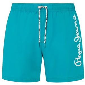 Pepe Jeans Short de bain avec logo pour homme, Bleu (turquoise foncé), XL