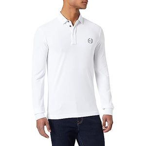 Armani Exchange Piqué poloshirt met lange mouwen voor heren (1 stuk), Wit.