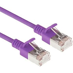 ACT Cat6a U/FTP LSZH netwerkkabel - dunne 3,8 mm LAN-kabel - CAT 6a flexibele kabel zonder haak met RJ45-stekker - voor gebruik in datacenters - paars - DC7303