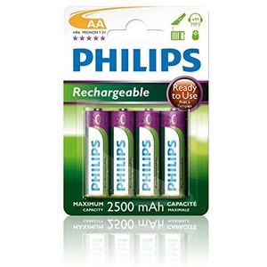 Philips R6B4RTU25/10 accu AA (2500 mAh, 1,2 V, 4-ER blister)