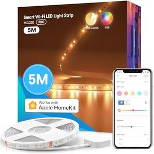 meross Ledstrip, 5 m, werkt met Apple HomeKit, wifi-ledstrips, smart RGBWW strip, compatibel met Alexa en Google, voor thuis, feest, Kerstmis