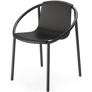 Umbra Ringo Moderne eetkamerstoel voor binnen en buiten, gelegeerd staal, zwart, eenheidsmaat