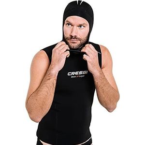 Cressi Base Layer Hood Vest Man, 2,5 - 5 mm, onderhemd met geïntegreerde capuchon, zwart, maat M