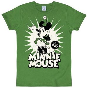 Logoshirt T-shirt Minnie Mouse sinds 1928 - Disney - Minnie Mouse Since 1928 - T-shirt met ronde hals - origineel design onder licentie, Groen