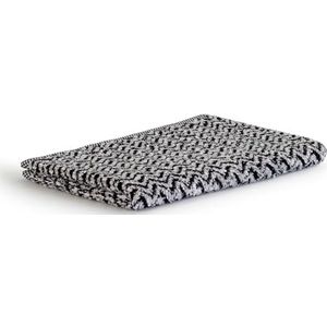 Möve Brooklyn Visgraat gastendoek 85% katoen, 10% viscose, 5% linnen natuur/zwart 50 x 30 cm