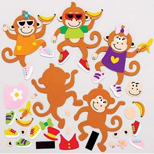 Baker Ross Magnetische apensets om te matchen (8 stuks) – thema-knutselwerk voor kinderen AT771