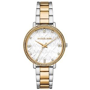 Michael Kors Pyper dameshorloge, uurwerk met drie wijzers, goudkleurige roestvrijstalen behuizing met leren horlogeband, 38 mm, MK3898