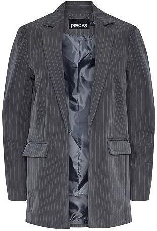 Pieces Blazer Pcbossy Ls Loose Striped Blazer Noo 17130374 Magnet/pinstripe Dames