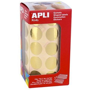 Apli kids 11632 Rol met 1770 ronde stickers, goudkleurig, 20 mm