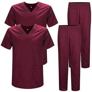 Misemiya - Verpakking van 2 stuks – uniformset voor unisex – medisch uniform met bovendeel en broek – Ref.2-8178, Granaat 22