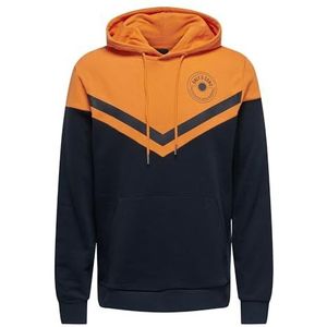 Only & Sons Onsnewwagner Reg Sweat à capuche pour homme, Ocre orange, XXL