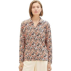 TOM TAILOR T-shirt pour femme, 32369 – Petit gris Tie Dye Floral, 3XL