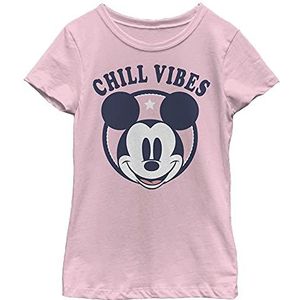 Disney T-shirt Mickey Mouse Chill Vibes Portret Girls, roze, XS, Roze