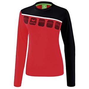 Erima 5- C lange mouwen voor dames, Rood/Zwart/Wit