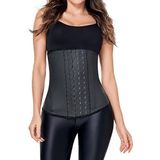 ANN CHERY Klassieke vormgevende kleding van zwart latex met 3 haken voor dames, zwart, XS UK