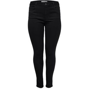 Only CARMAKOMA Skinny Jeans Plus Big Size | Curvy High Waist Denim | Stretch Broek Broek, Kleuren: Zwart, Maat: 52 W/32 L, zwart.
