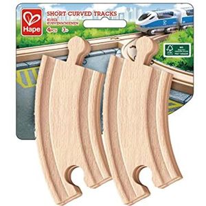 Hape 4 stuks korte houten rails