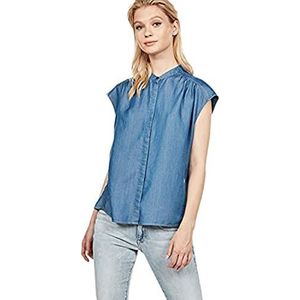 G-STAR RAW Dames Parge Shirt Wmn S/S Blouse, blauw (Rinsed B072-082)