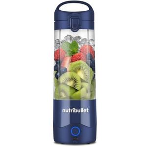 nutribullet Draagbare mixer van 60 W marineblauw - krachtig afzuigmes, 590 ml beker, deksel om mee te nemen, USB-C-oplaadkabel en gebruikershandleiding (mogelijk niet beschikbaar in het Nederlands) -