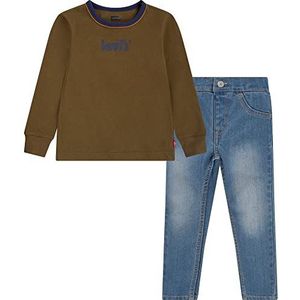 Levi's Kids Lvb Poster Logo Ringer & Denim 6ef959 trainingspak voor babyjongens, Donkere Olijf