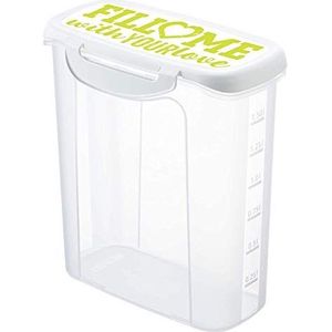 Rotho Clic & Lock vershouddoos 1,5 liter met deksel en schenktuit, kunststof (PP) BPA-vrij, transparant/kleurrijk, 1,5 l (16,9 x 9,8 x 20,2 cm)