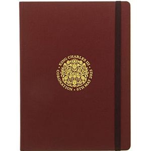 Letts of London King Charles Coronation notitieboek, bordeauxrood