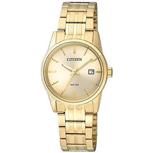 Citizen Citizen damesklok EU6002-51P, damesklok, staal, goudkleurig, 27 mm, Goud, Armband