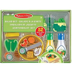 Melissa & Doug Houten salade, keukenaccessoires voor kinderen, houten eten 52 stuks, rollenspellen restaurant, imitatiespel, cadeau voor jongens en meisjes van 3 4 5 6 7 jaar